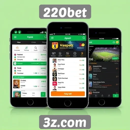 Visão geral do aplicativo mobile 220bet